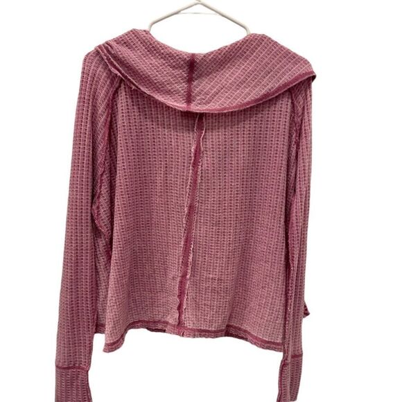Free People Wildcat Washed Mauve Thermal Long SleeveTop .Size XS - Picture 7 of 14